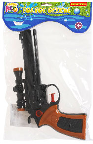 ВВ5438 Водный пистолет Bondibon "Наше Лето", РАС 25x15x3 см, револьвер чёрный с прицелом.