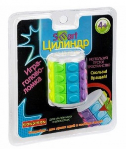 ВВ4723 Игра-головоломка Smart Цилиндр 4 ряда, Bondibon, PVC 12,5×14,6×4,5 см, арт.340-1.