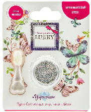 Т18896 Lukky клейкие блёстки для лица и тела сухие,спрессованные,цвет "Цирконий", 4 г,с аппликатором