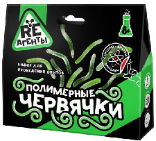 EX020T Игрушка: Научно-познавательный набор "Полимерные червячки", зеленый, модели «Re-Агенты»