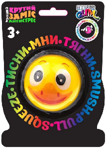 Т22446 Игрушка 1toy Крутой замес, шар рожицы (утка, обезьяна, свинка) 6 см, блистер 18х12 см