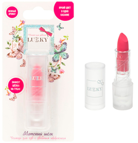 Т23092 Lukky помада для губ Матовый шёлк, 3,4 гр., цвет малиновый, блистер