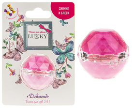 Т20262 Lukky блеск для губ "Даймонд" 2 в 1 с ароматом конфет, цвет фуксия/розово-сиреневый, 10 г