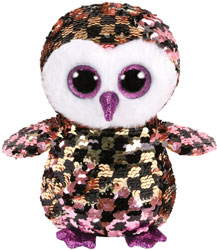 36673 Игрушка мягконабивная Сова CHECKS серии "Flippables" 15см