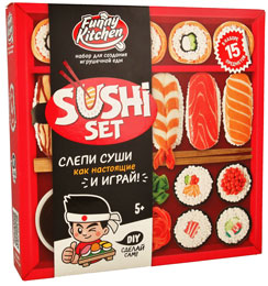 SS500-40213 Игрушка для детей модели Slime Лаборатория "Funny Kitchen Sushi set"