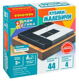 ВВ6432 Игра настольная логическая БондиЛогика Bondibon "Кубики-МАЛЕВИЧИ"