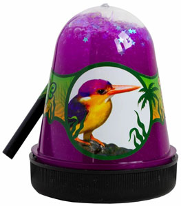 BS300-130 Сувенирная продукция "Антистресс jungle" с белыми звездочками (птичка Зимородок) 130г