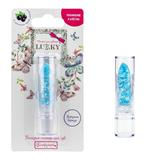 Т21977 Lukky бальзам-помада д.губ."Конфетти" прозрачн.с голуб.блестками с ароматом черной смородины,