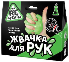 EX016T Игрушка: Научно-познавательный набор &quot;Жвачка для рук&quot;, зеленый, модели «Re-Агенты»