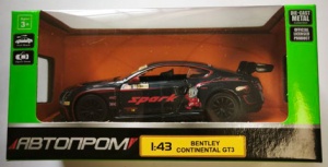4364 Игрушка Модель автомобиля инерционная Bentley Continental GT3 1:44