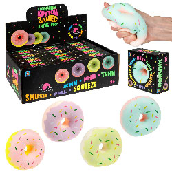 Т24577 Игрушка 1toy Крутой замес, "Пончик" 4 цв.в асс, 8см*8см*3,5см, 12 шт в д/б