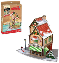 P801h Игрушка Пазлы "3D 52 дет. - Новогодний магазин сладостей" с подсветкой