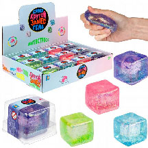 Т24585 Игрушка 1toy Крутой замес "Супергель куб" 5см, 4 цв.в асс.,12шт.в дисплее