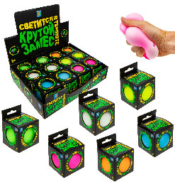 Т20324 Игрушка "Крутой замес", диаметр 7см.светится в темноте, 6 цветов, 12шт в дисплее