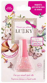 Т16750 Детский лак для ногтей марки "Lukky", цвет: розовый-золотистый микс, блистер
