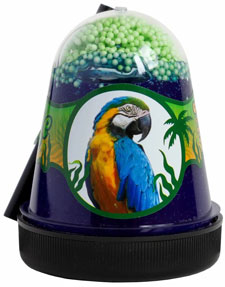 BS300-136 Сувенирная продукция "Антистресс jungle" с зелеными пенопластовыми шариками (Попугай) 130г