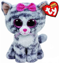 37190 Игрушка мягконабивная Кошка Kiki (серая) серии "Beanie Boo's" 15см