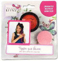 Т11914 Lukky Пудра для волос, в наборе со спонжем, цвет: красный, блистер