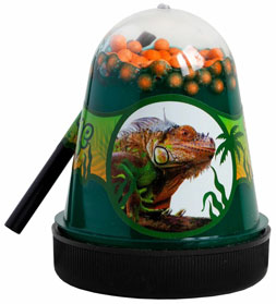 BS300-141 Сувенирная продукция "Антистресс jungle" с пенопластовыми оранжевыми шариками (Игуана)130г