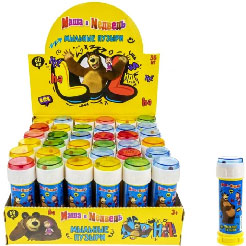 Т22264 Игрушка. Маша и Медведь, мыл. пуз., 60 мл, 36 шт в д/б (23,5*23,5*11)