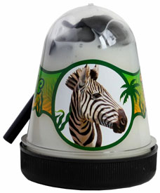 BS300-138 Сувенирная продукция "Антистресс jungle" с кирпичиками поролоновыми черными (Зебра) 130г