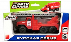 1501124 Игрушка Грузовик с пожарным краном, инерционный, серия &quot;Автодрайв&quot;