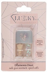 Т26479 Lukky Diamond Duet двойные лаки для ногтей,2 по 4 мл,золотой с блёстками,блистер