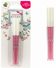 Т20270 Lukky Блеск для губ "эффект перламутровых губ" с ароматом черной смородины,цвет розовый,2,7 м