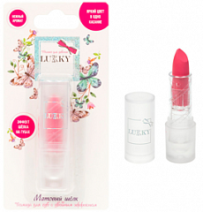 Т23092 Lukky помада для губ Матовый шёлк, 3,4 гр., цвет малиновый, блистер