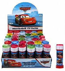 Т22257 Игрушка. Тачки, мыл. пуз., 60 мл, 36 шт в д/б (23,5*23,5*11,5)