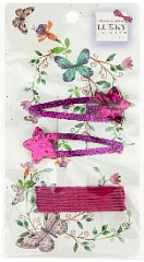 Т18544 Набор изделий галантерейных детских тм Lukky: заколки "Звездочки", 2шт.+ невидимки 8шт.