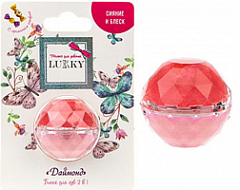 Т20264 Lukky блеск для губ "Даймонд" 2 в 1 с ароматом конфет, цвет конфетно-розовый/бледно-роз., 10г