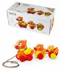 13722 Деревянная игрушка-каталка "Уточки"