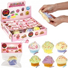 Т25370 Игрушка 1toy Крутой замес "Няшка-вкусняшка кекс с посыпкой" 5,5см, в пакете, 12шт.в дисплее