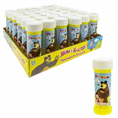 Т22250 Игрушка. Маша и Медведь, мыл. пуз., 60 мл, 36 шт в корытце (23,5*23,5*9,5)