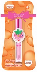 Т27248 Lukky Dessert Fruits,глянец д.губ клубничный,3 мл,колечко,блистер