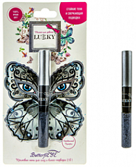 Т18914 Lukky ButterflEYE подводка для контура глаз и жидкие тени 2-в-1,10 мл,цв.серебряный,блистер