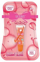 Т27241 Lukky Charmy Gloss,сверкающий блеск для губ,роз.,5мл,с ароматом ягодного десерта,браслетик с 